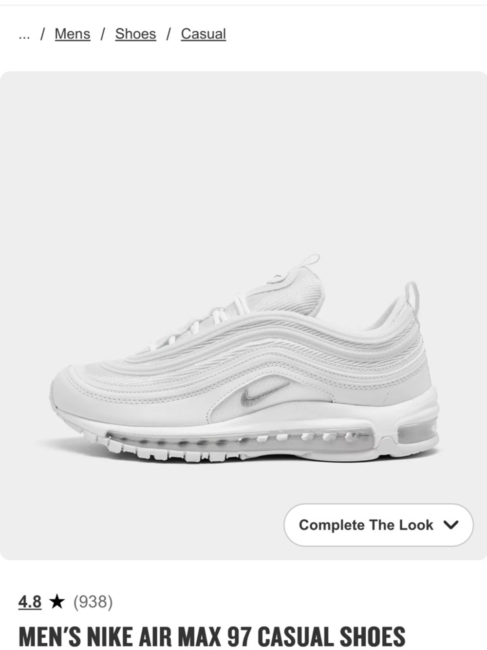 Nike White Air Max 97 Retro Sneakers